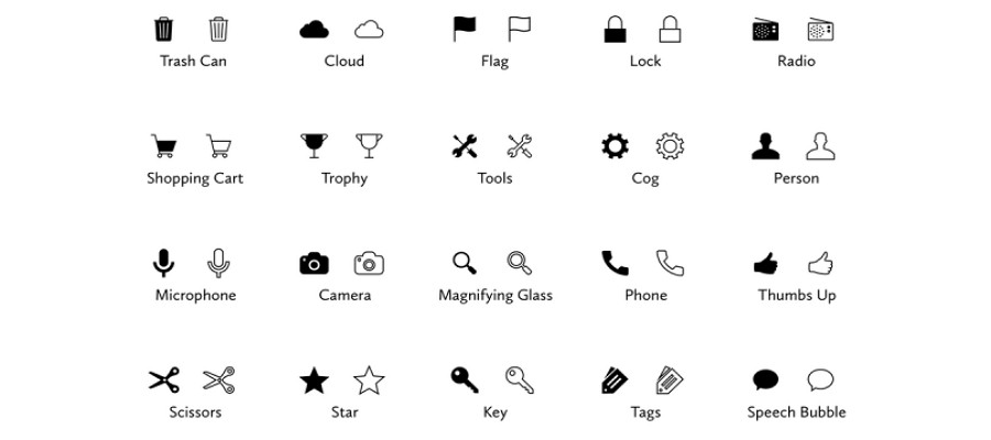 Hollow Icon vs. Solid Icon Which Is More Friendly for Recognizing ~ UXness:  UX Design, Usability Articles, Course, Books, Events