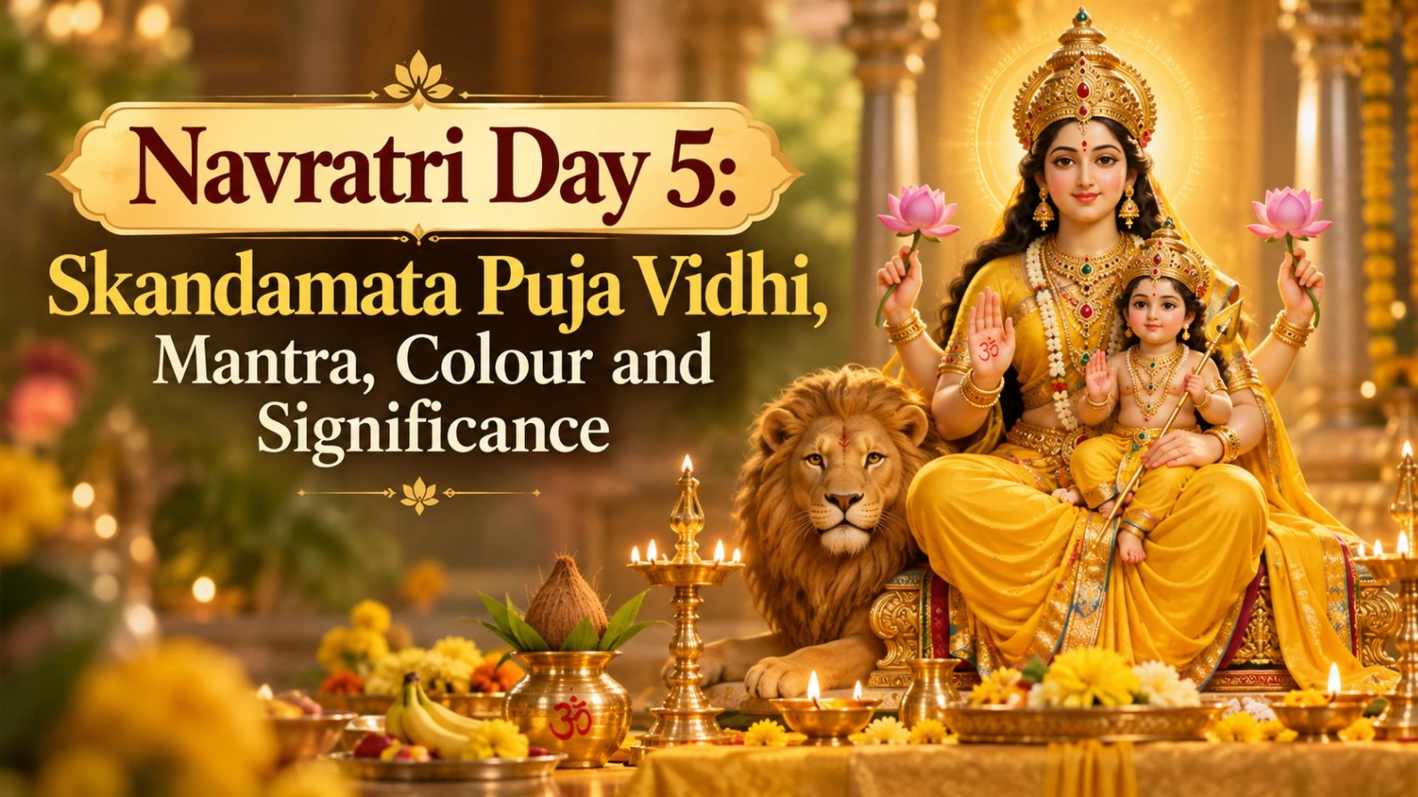 Navratri Day 5:Skandamata Puja Vidhi,Mantra,Colour & Significance