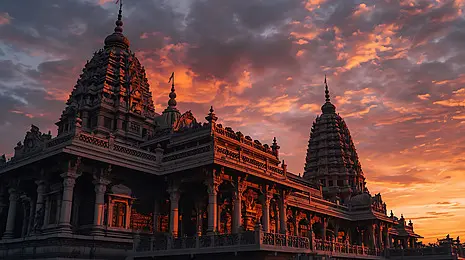 Ornate Hindu Temple Complex In Golden Sunset Light, Hindu Temple, Golden  Sunset, Intricate Carvings Background Image And Wallpaper for Free Download