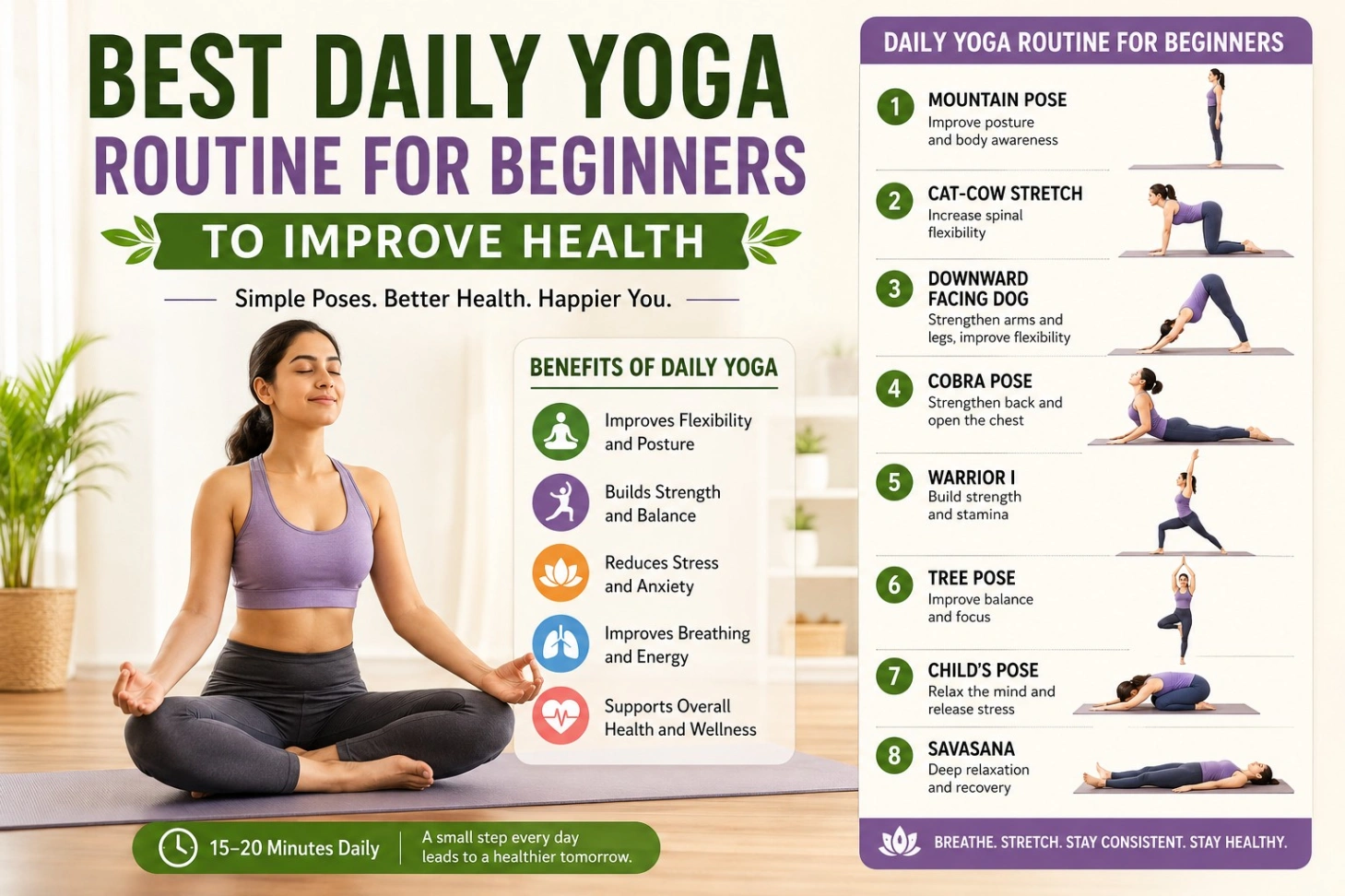 Best Daily Yoga Routine for Beginners to Improve Health