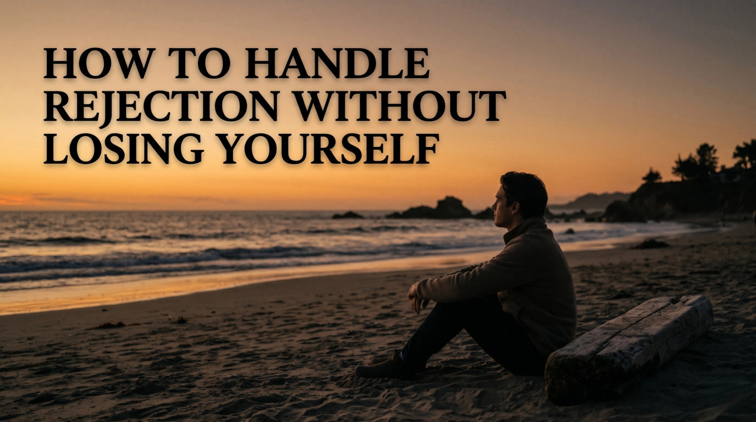 Person reflecting calmly after rejection, symbolising emotional resilience, self-worth, inner peace, and wisdom inspired by the Bhagavad Gita.