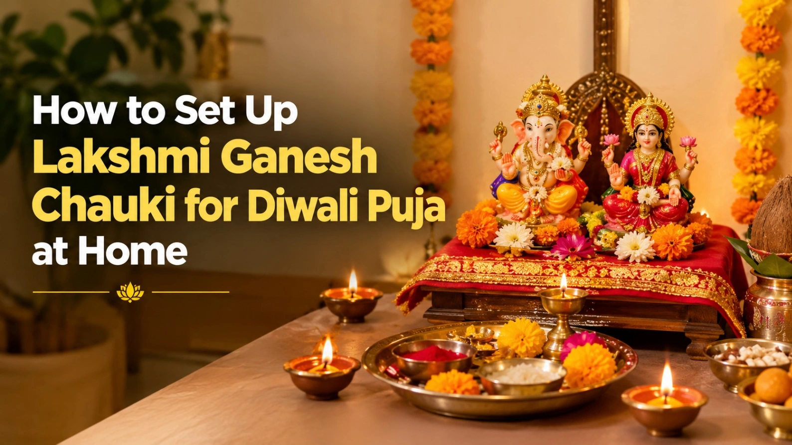 How to Set Up Lakshmi Ganesh Chauki for Diwali Puja at Home