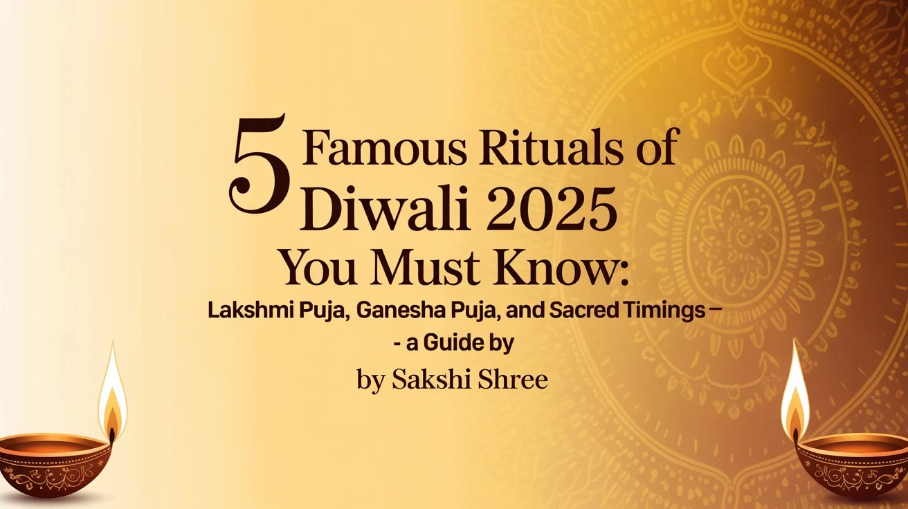 5 Famous Rituals of Diwali 2025 You Must Know: Lakshmi Puja, Ganesha Puja, and Sacred Timings – A Guide by Sakshi Shree
