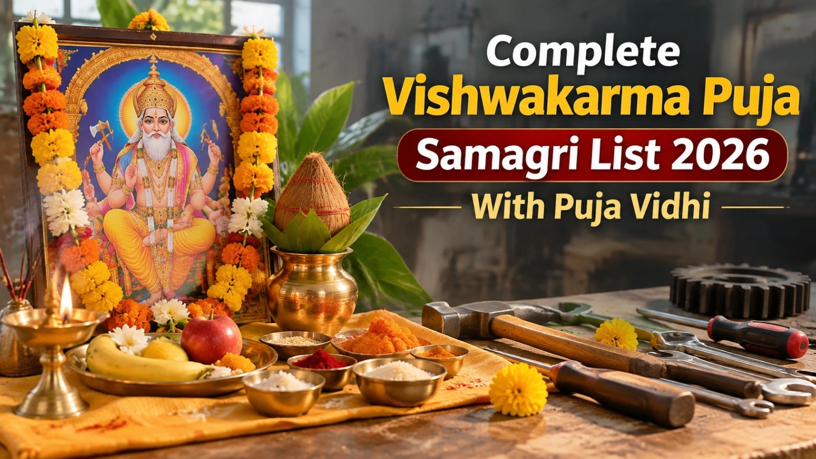 Complete Vishwakarma Puja Samagri List 2026 With  Puja Vidhi
