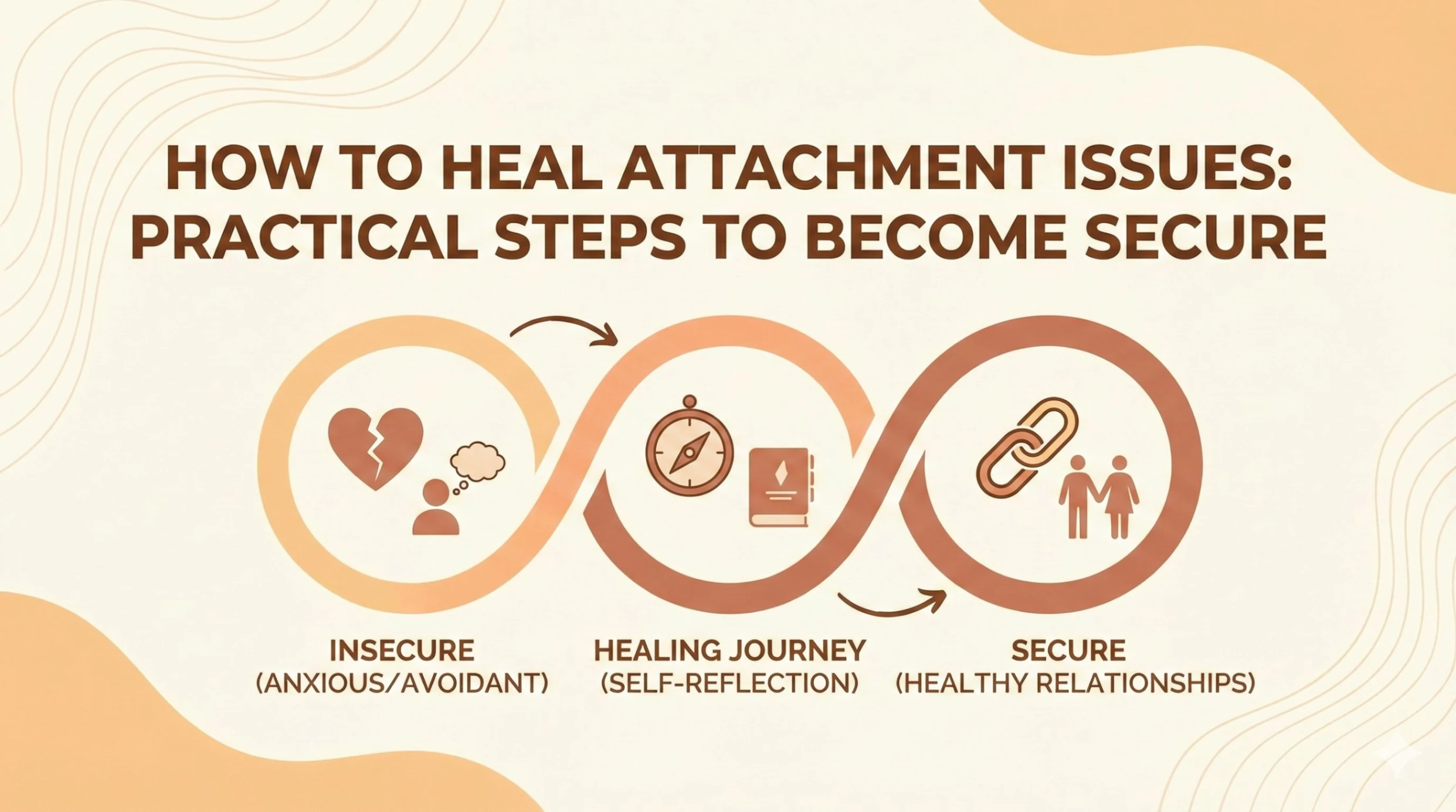 A different visual representation of secure attachment without text. This image features a symbolic or nature-inspired setting—such as a path leading to light or a person embracing themselves—using golden hour tones to convey warmth, safety, and self-acceptance.